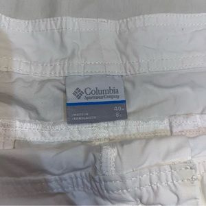 Vintage Columbia Shorts Men's Size 40 White Hiking Fishing.